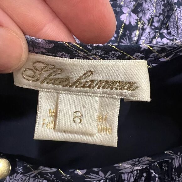 Shoshanna Short Sleeve Silk Willow Paisley Lurex Stripe Julisa Midi Dress size 8 - Picture 10 of 12